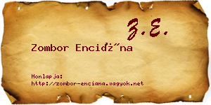 Zombor Enciána névjegykártya